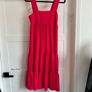 Amanda Uprichard hot pink tiered Dress